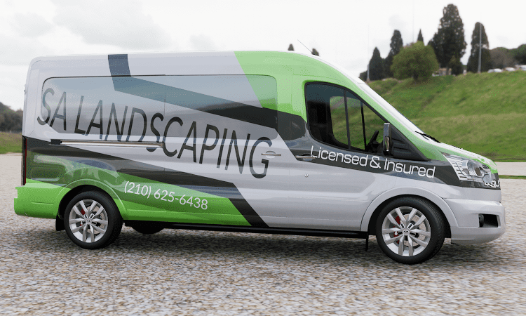 A Picture of a commercial van wrapped for a local Landscaping Company