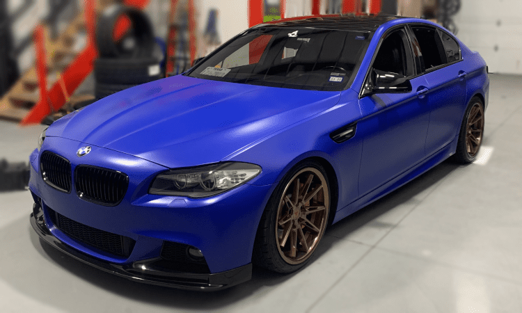BMW with Vinyl Color Change Wrap Installed 
