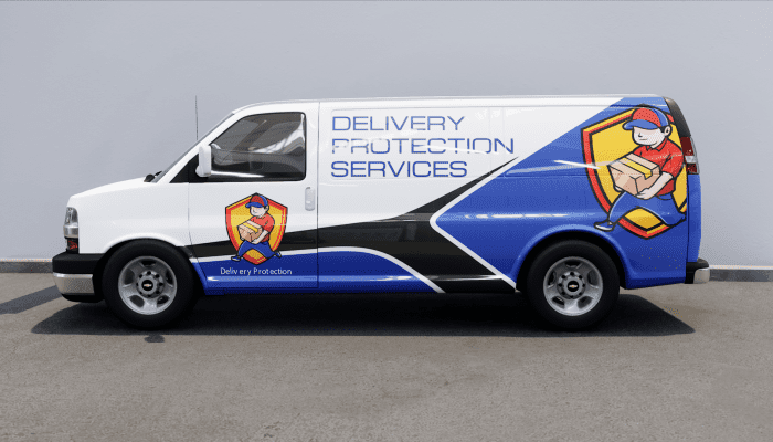 Delivery Protection Van With Custom Wrap