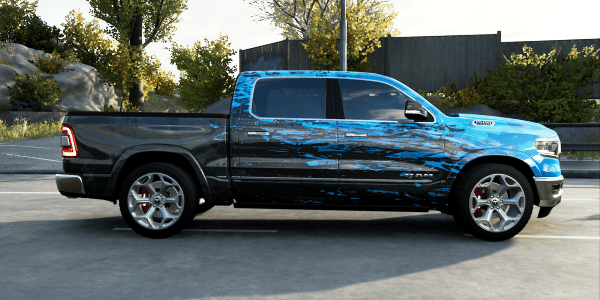 Dodge Ram with Custom Wrap Installed