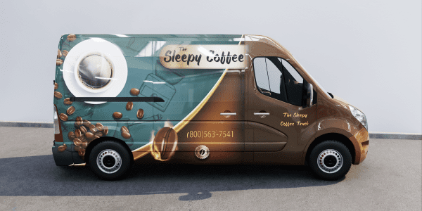 Sleepy Joe Coffee Truck with Commercial Vinyl Wrap