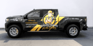 South Texas Builders Truck with Commercial Wrap Installed