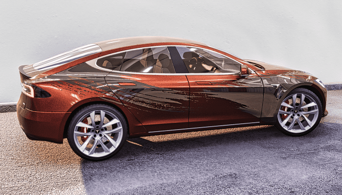 Tesla with Custom Wrap Design