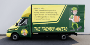 The Friendly Movers Van with Commercial Wrapping