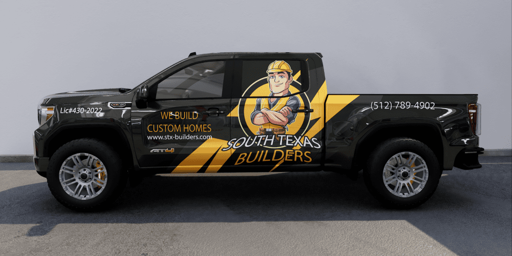 Company Truck with Commercial Wrap Installed 